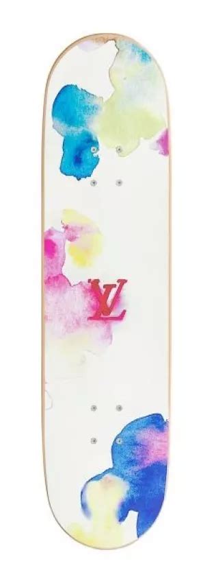 louis vuitton watercolor skateboard|louis vuitton skateboard deck.